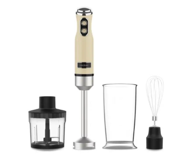 Cecotec Power Mixer Retroyellow 1200Max Cream&Crush, Pürierstab, 0,5 L, 1200 W, Gelb