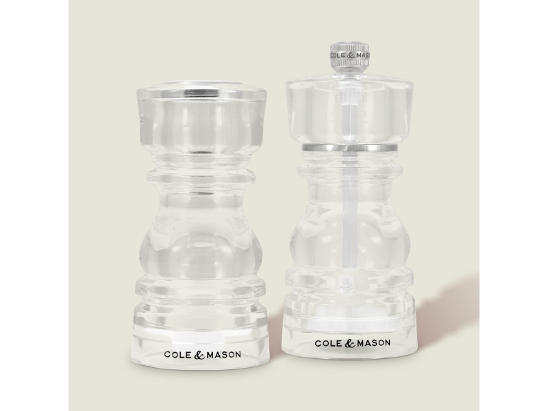Cole & Mason H243169, Salt & Peber Shakersæt, Transparent, Akryl, Plast, 38 Mm, 38 Mm, 130 Mm