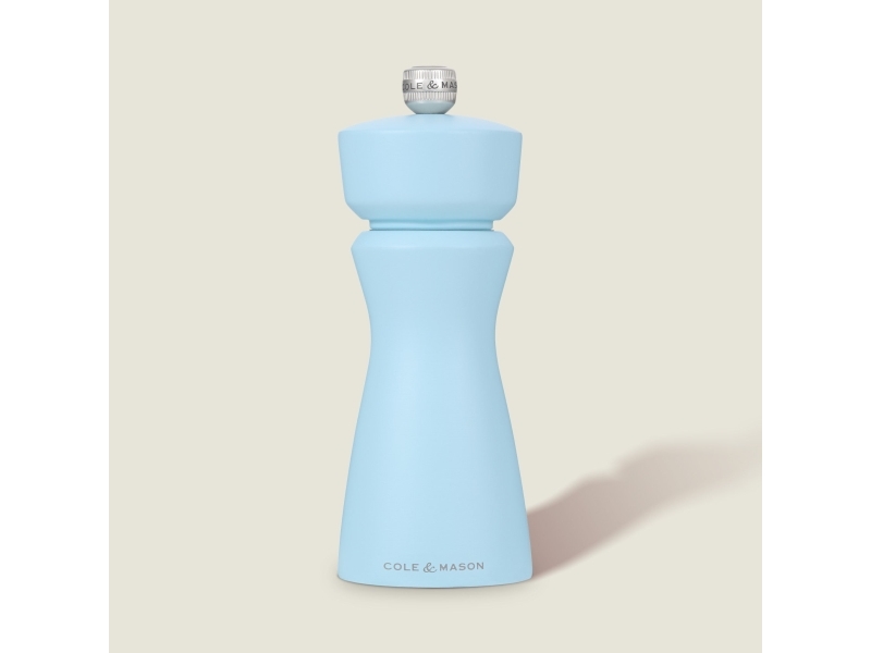 Cole & Mason Kenton, Salt og peberkværn, Lyse Blå, Gummitræ, Keramisk, Peber, Salt, 60 mm