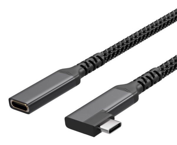 S/Conn Maximum Connectivity Usb-C Verlängerungskabel Usb-C > Usb-C Buchse 3.2 90° Pd Textil 1,5M, 1 Stk
