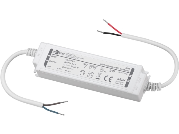 Goobay 74768, Elektronisk lystransformer, Hvid, IP67, -20 - 45 °C, 60 W, 220 - 240 V