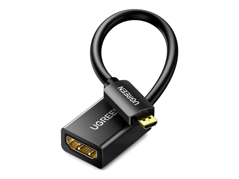 Ugreen - Hdmi Adapter - 19 Pin Micro Hdmi Type D Han Til Hdmi (Female) Hun