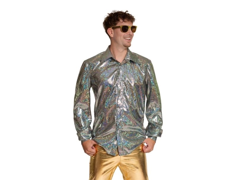 Silbernes Discohemd