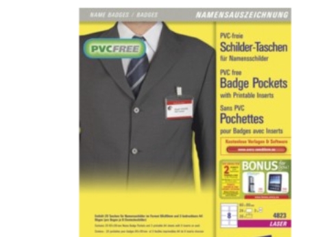 Avery 4823, Transparent, 90 mm, 60 mm, 24 stk