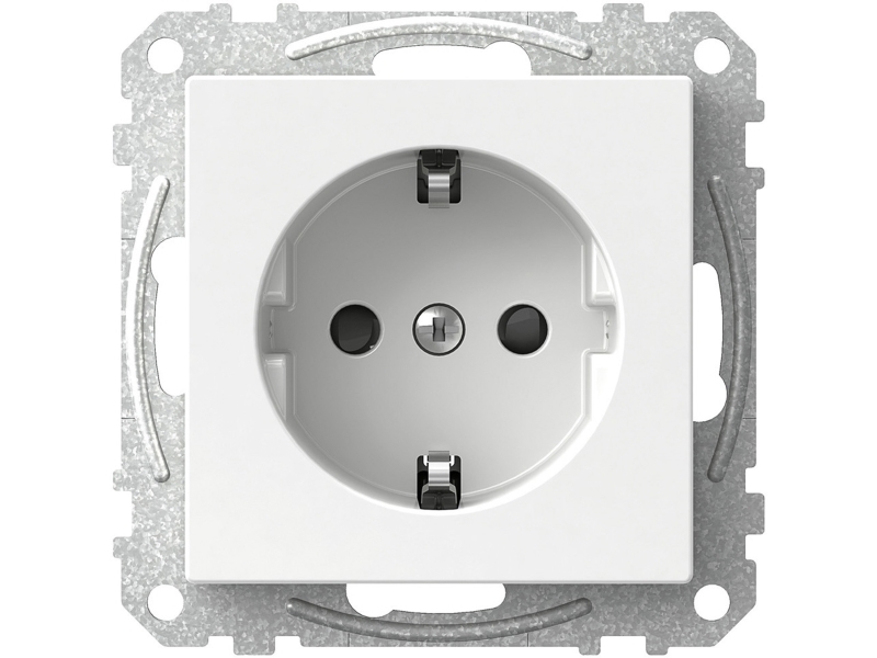 Schneider Electric Exxact 1-Teilige Steckdose Mit Zentralplatte Schraubanschluss Weiss