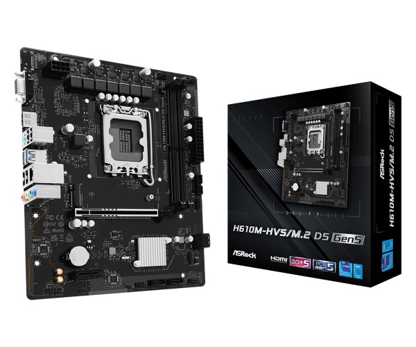 Asrock H610m-Hvs/M.2 D5 Gen5 1700 Matx Hdmi/D-Sub Ddr5