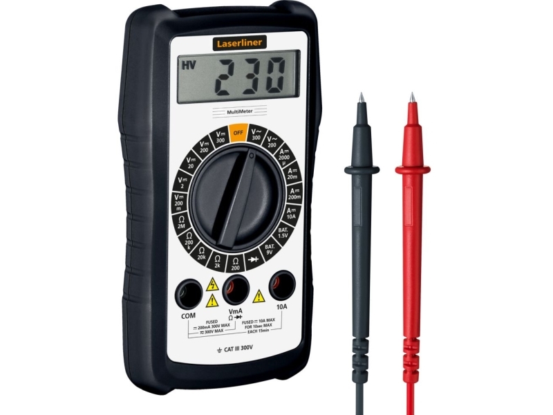 Laserliner MultiMeter, Digitalt multimeter, Håndholdt multimeter, 0.1 - 300 V, 0,1 - 300 V, 1.2% + 10 Digits, 1.2% + 10 Digits