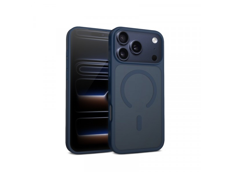 Dėklas Crong Hybrid Matte Magnetic - Magsafe Iphone 17 Pro Max Case (Navy Mėlyna)