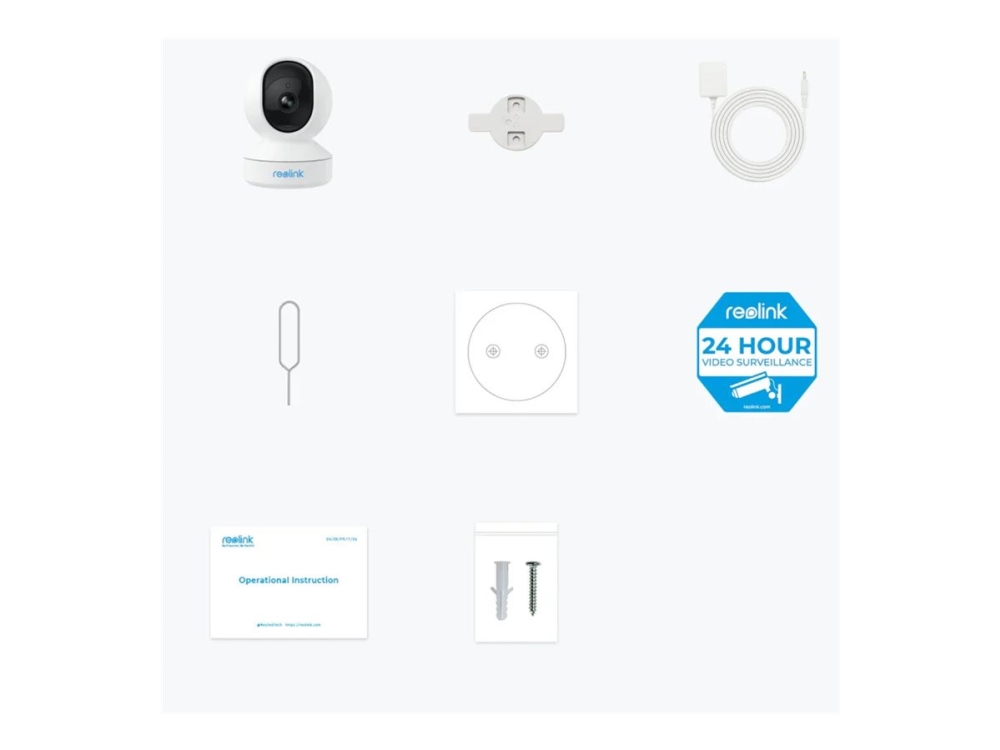 Reolink E Series E320, Ip-Sicherheitskamera, Drinnen, Verkabelt & Kabellos, Amazon Alexa & Google Assistant, Zimmerdecke, Weiß