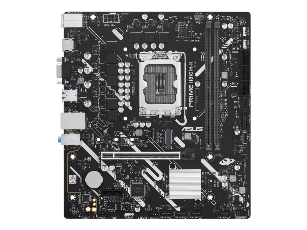 Asus Prime H810m-K - Bundkort - Micro Atx - Lga1851 Sokkel - H810 Chipset - Usb 3.2 Gen 1 - Gigabit Lan - Onboard Grafik (Cpu Påkrævet) - Hd Audio (8