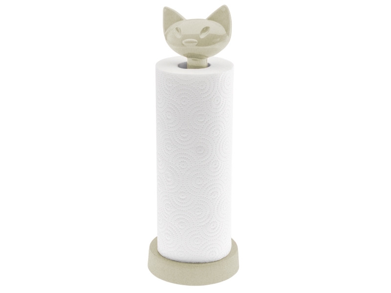 Koziol Miaou, Bordplade Køkkenrulleholder, Beige, 26 Cm, Rund, 1 Stk