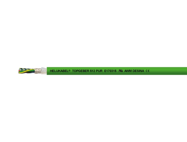 Helukabel TOPGEBER 512 Servokabel 6 x 0,25 mm² + 2 x 0,50 mm² Grön 705413 50 m