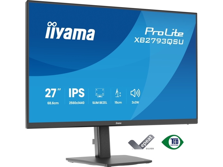 Iiyama Prolite Xb2793qsu-B1, 68,6 Cm (27"), 2560 X 1440 Pixel, Quad Hd, Led, Sort