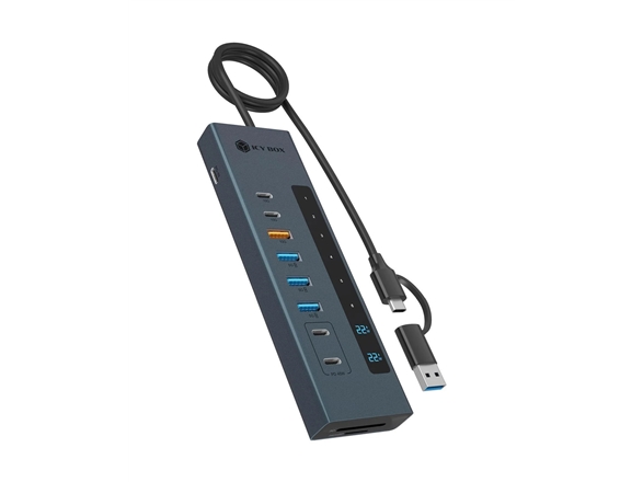 Icy Box Hub Usb-C,6-Port,2Xpd Ports With Cardreader,Usb3.2 Gen2,10Gbit/S