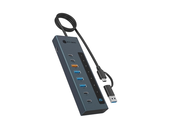 Icy Box Ib-Hub1743-Cpd, Usb 3.2 Gen 2 (3.1 Gen 2) Type-A + Type-C, Usb 3.2 Gen 2 (3.1 Gen 2) Type-A, Usb 3.2 Gen 2 (3.1 Gen 2) Type-C, 10000 Mbit/S,