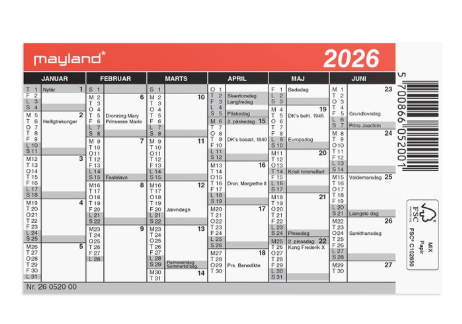 Kalender mini 2026 11,7 x 7 cm