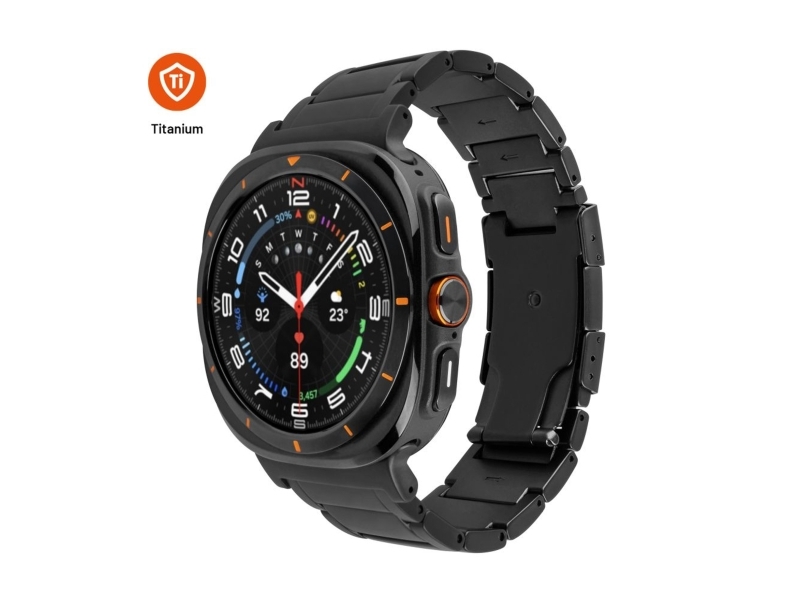 Fixed Titanium Strap, Rem, Smartwatch, Sort, Samsung, Galaxy Watch Ultra, Titanium, Rustfrit Stål