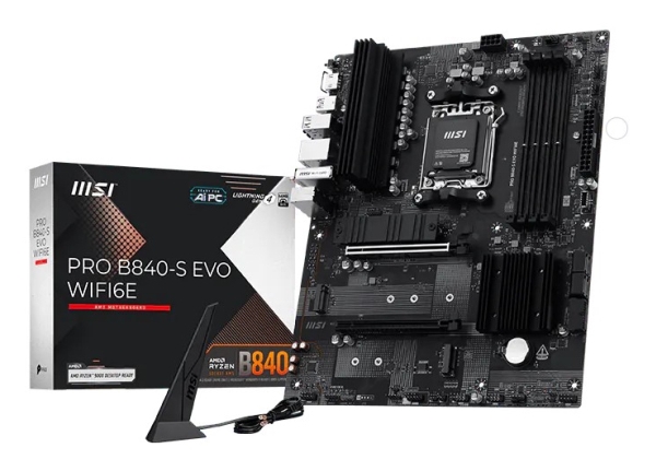 Msi Pro B840-S Evo Wifi6e, Amd, Sokkel Am5, Amd Ryzen 7000 Series, Amd Ryzen 8000 Series, Amd Ryzen 9000 Series, Sokkel Am5, Ddr5-Sdram, 256 Gb