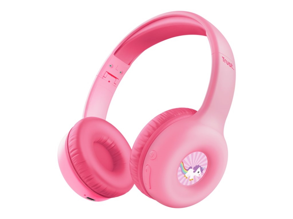Trust Nouna - Hovedtelefoner Med Mik. - På Øret - Bluetooth - Trådløs, Kablet - 3,5 Mm Jackstik - Pink