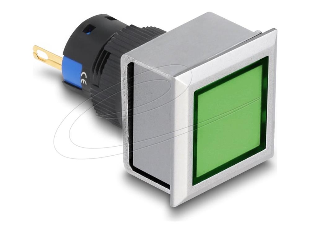 Delock - Indikatormodul - 16 Mm, Solder Connection, Square - Grøn