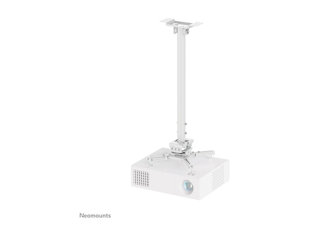 Neomounts Cl25-550Wh1 Beamer Ceiling Mount - H 74,5-114,5 Cm - Easy-Install - Full Motion, Ceiling, 35 Kg, White, Steel, 745 - 1145 Mm, -8 - 8°
