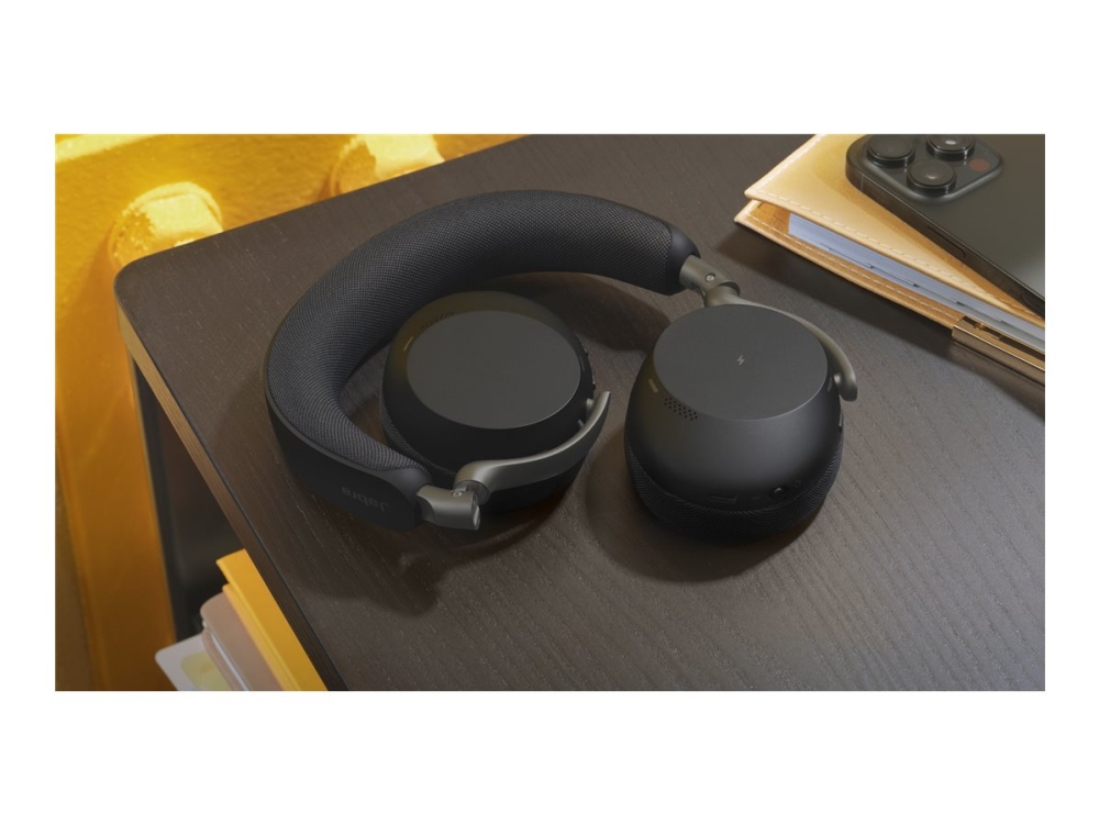 Jabra Evolve3 75 MS - Headset - på øret - Bluetooth - trådløs - aktiv støjfjerning - USB-A via Bluetooth adapter - sort - Certified for Microsoft Teams, Certified for Microsoft Teams Open Office
