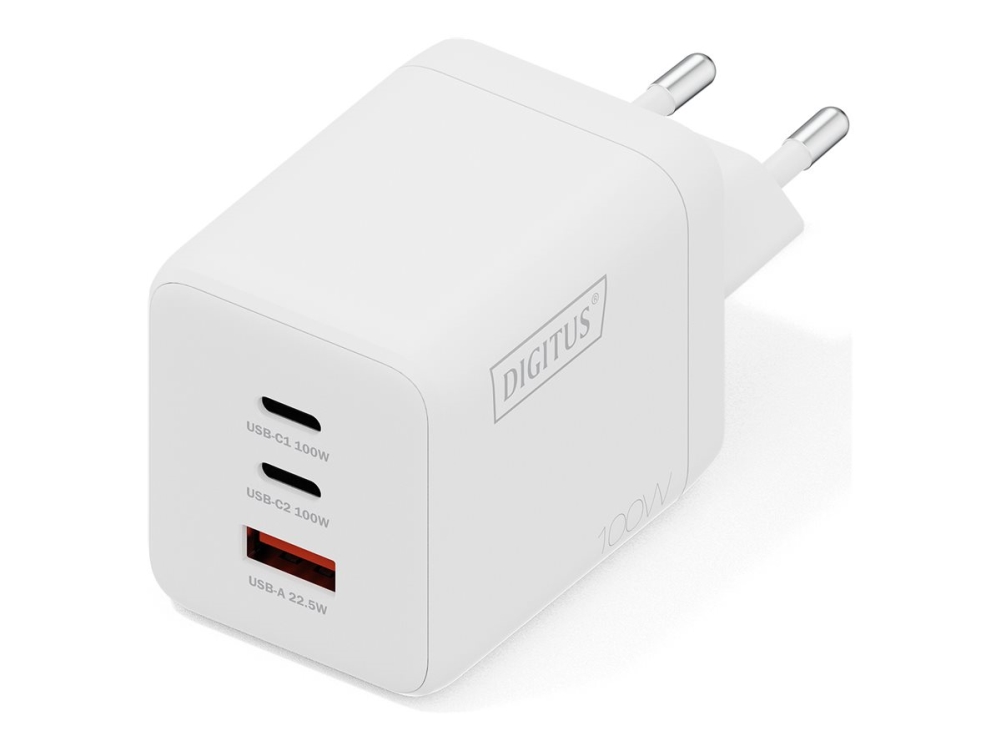 Digitus Usb Gan Charger 100W, 2X Usb-C, 1X Usb-A, Drinnen, Ac, Weiß