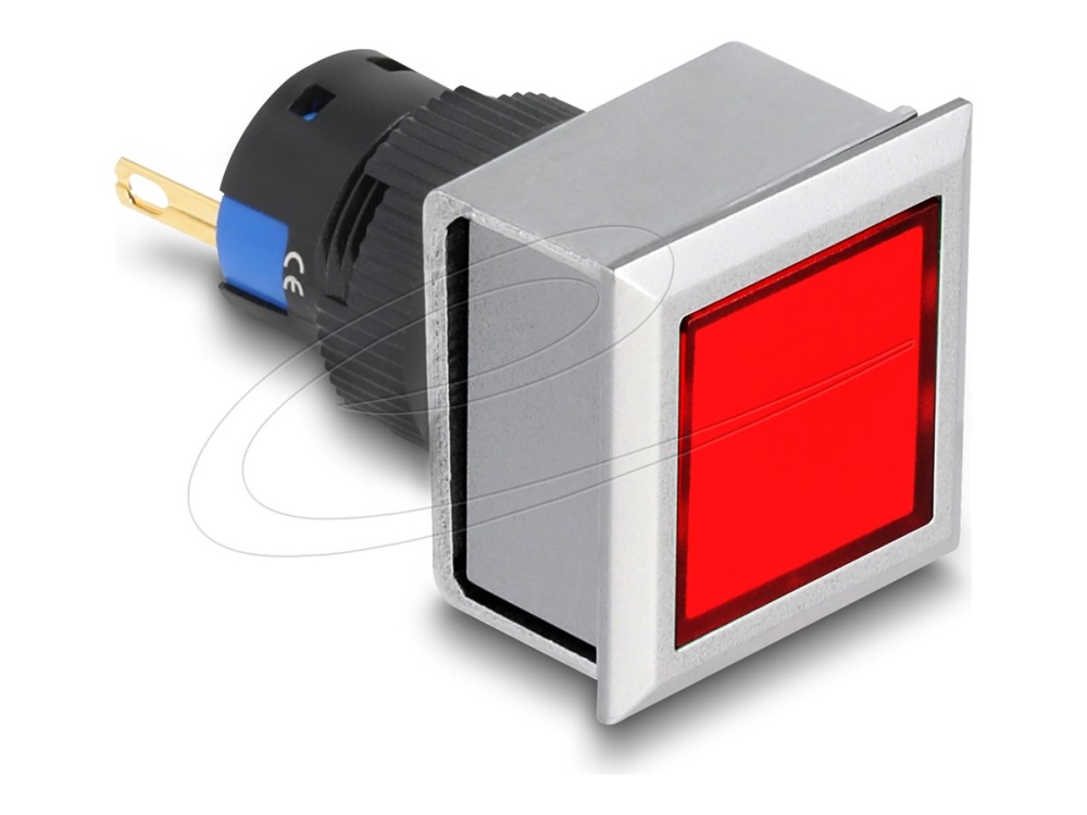 Delock - Indikatormodul - 16 Mm, Plastic, Solder Connection, Square - Rød