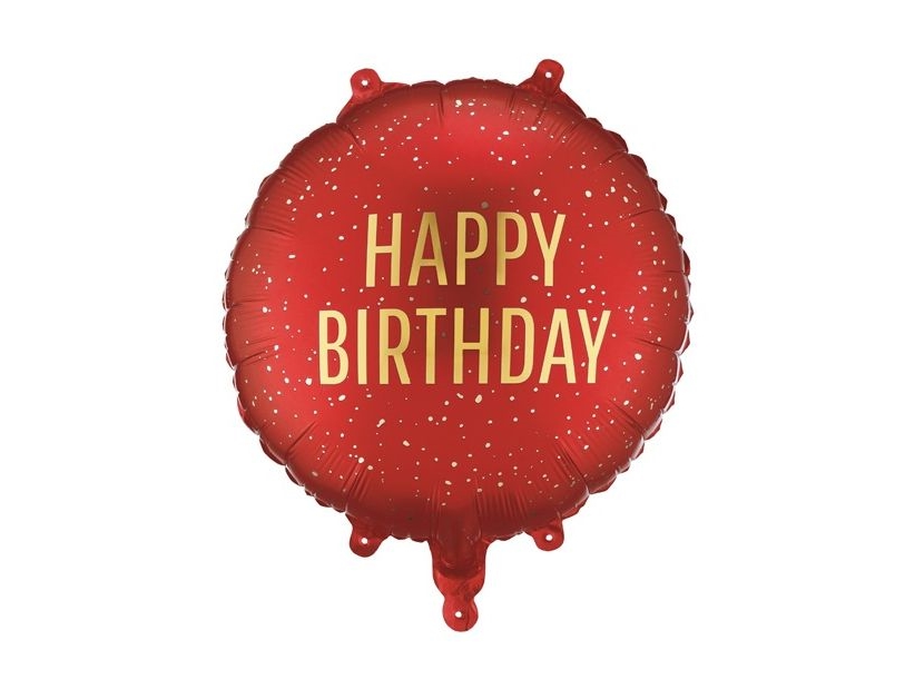 Rød Happy Birthday Folieballon