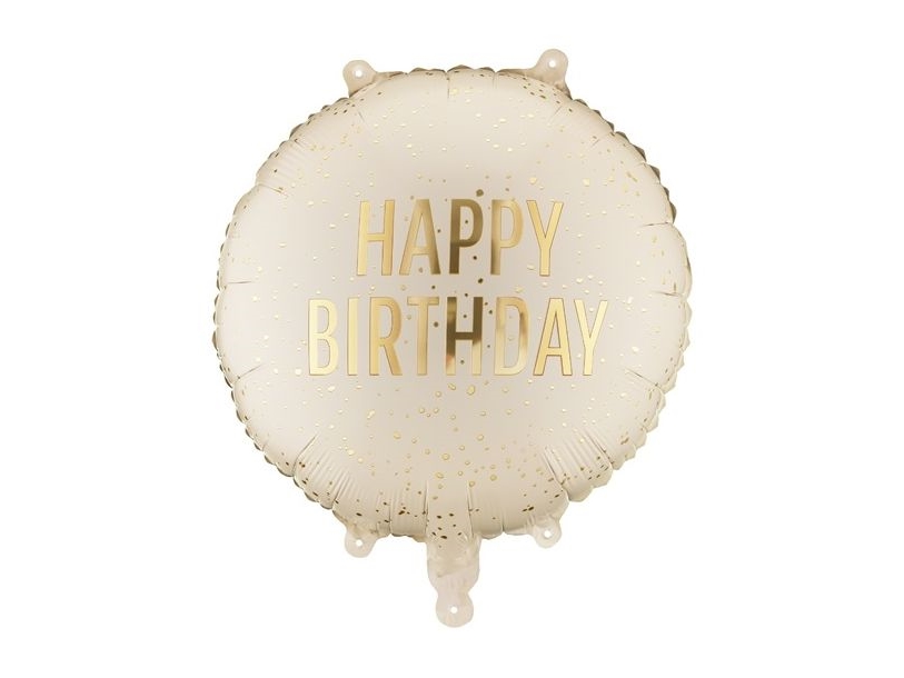 Creme Happy Birthday Folieballon