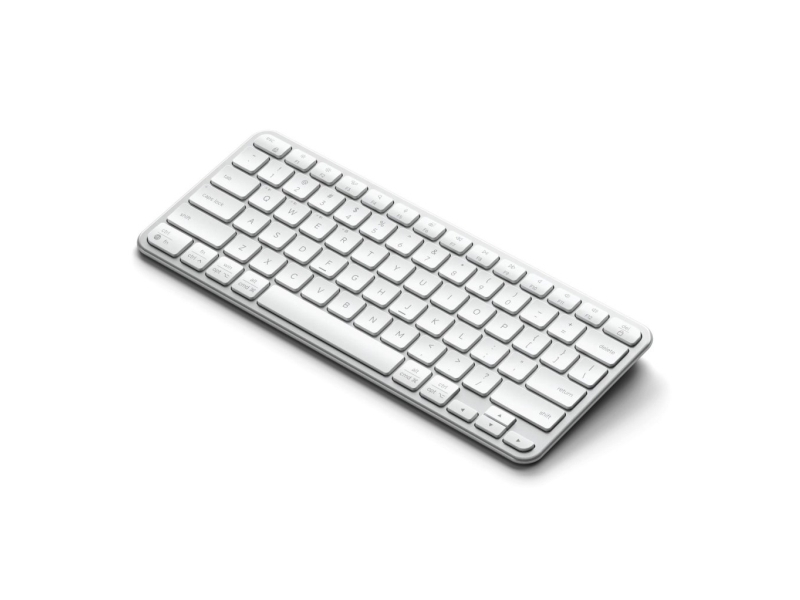 Satechi Slim Ex1 - Bluetooth-Tastatur Til Tre Enheder Med Mac/Windows-Tilstandsomskifter (Sølv)