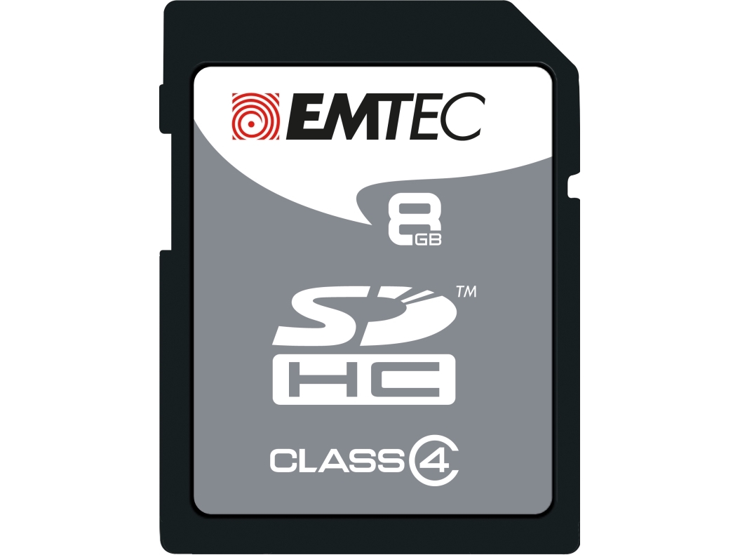 Emtec Sdhc 8Gb Class4, 8 Gb, Sdhc, Class 4, 18 Mb/S, 10 Mb/S, Sort, Rød