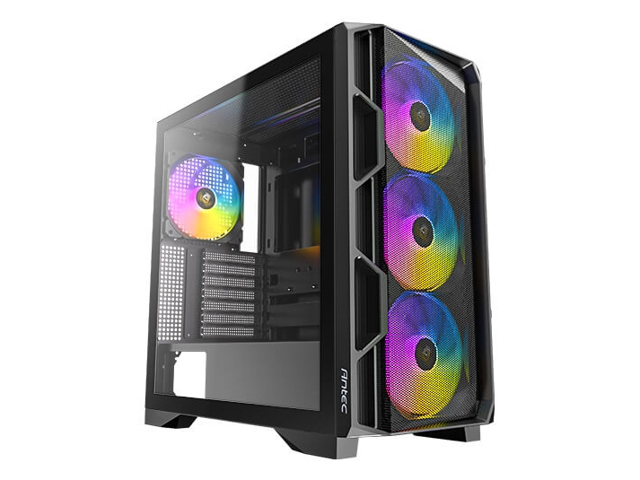 Antec Ax-1000 Argb, Midi Tower, Pc, Schwarz, Atx, Eatx, Itx, Micro Atx, Kunststoff, Stahl, Gehärtetes Glas, 18,5 Cm