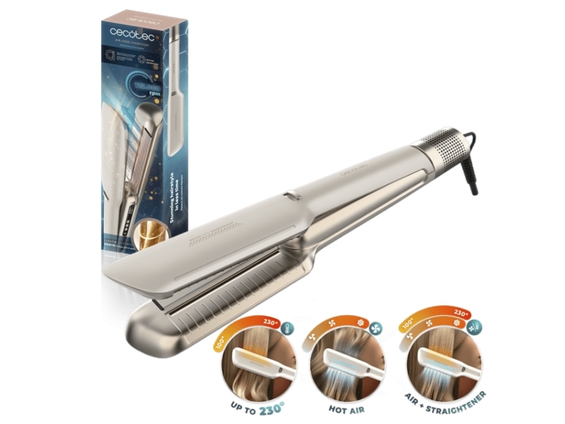 Cecotec Air Lisse Champagne, Glattejern, Varm, Alt hår, 100 °C, 230 °C, Champagne