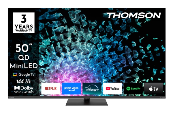 Thomson 50Mg7c15, 127 Cm (50"), 3840 X 2160 Pixels, Led, Smart Tv, Wi-Fi, Black