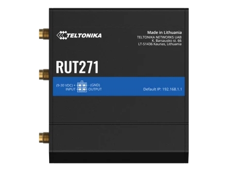 Teltonika Rut271 (Global) 5G, Cellulær Netværksrouter, Sort, Aluminium, Plast, Din-Skinne/Vægmontering, Industriel, Hurtigt Ethernet