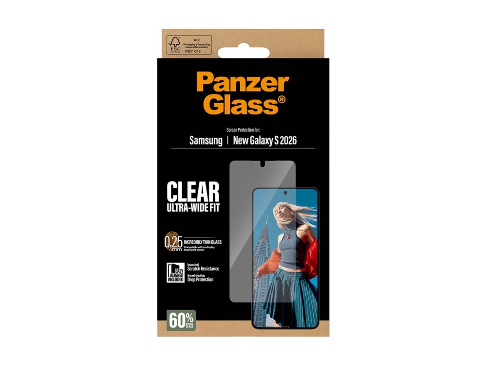 Panzerglass Screen Protector Samsung Galaxy S26 | Ultra-Wide Fit W. Easyaligner, Samsung, Samsung - Galaxy S26, Dry Application, Scratch Resistant,