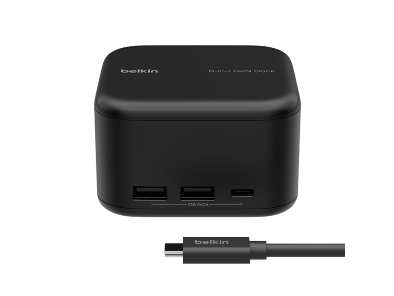 Belkin Connect, Ledningsført, Usb 3.2 Gen 1 (3.1 Gen 1) Type-C, 96 W, 1000 Mbit/S, Sort, 5 Gbit/Sek.