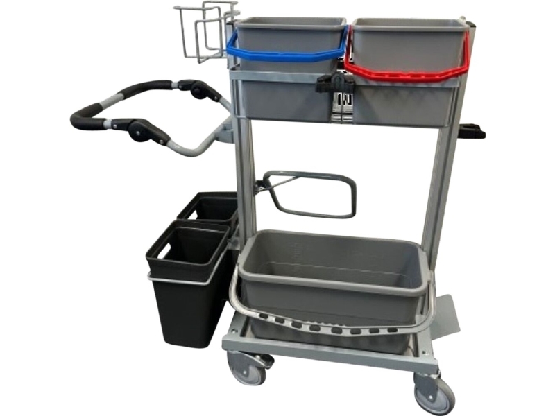 Reinigungswagen, Tina Trolleys, Exclusive, 89X85,5X126,5Cm, Aluminium/Stahl, Mittel