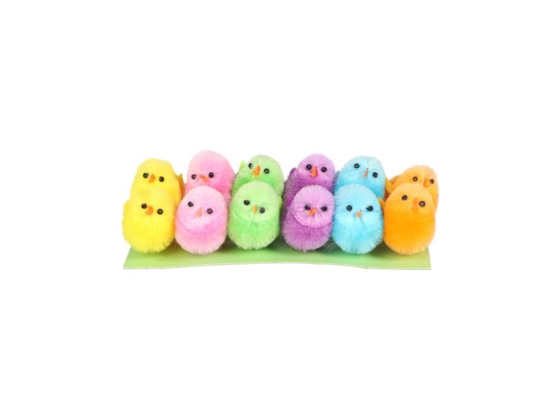 Bunte Mini-Osterküken, 12 Stück