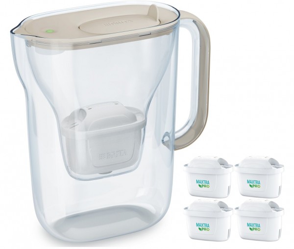 BRITA Style Essential vandfilterkande + 4 Maxtra Pro Pure Performance filtre - sand