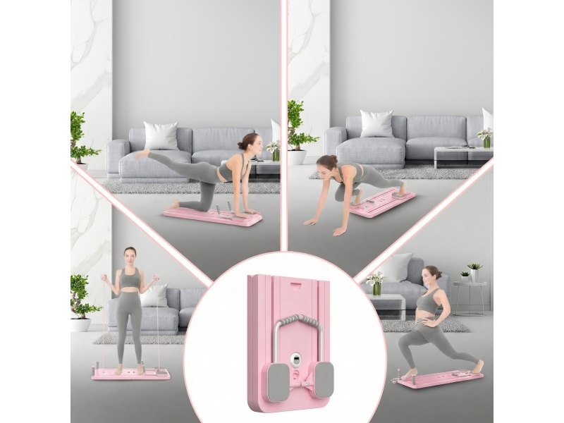 EXTRALINK PILATES BOARD PINK REFORMER TIL MAVEØVELSER PUSH-UPS
