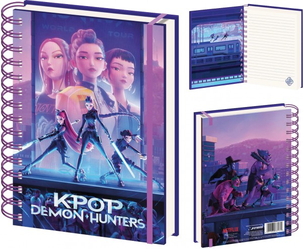 Kids Euroswan Pamiętnik Notatnik Spiralny A5 K-Pop Demon Hunters