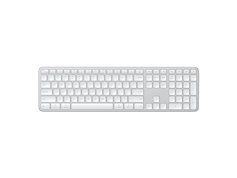 Satechi Slim Ex3 - Bluetooth-Tastatur Til Tre Enheder Med Mac/Windows-Tilstandsomskifter (Sølv)