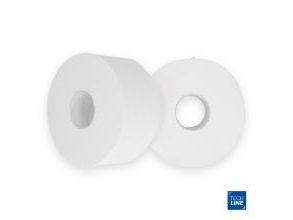 Toilettenpapier Techline Jumbo Mini 2-Lagig Ø19cm L180mxb9cm Neue Faser Weiß,12 Rl/Crt