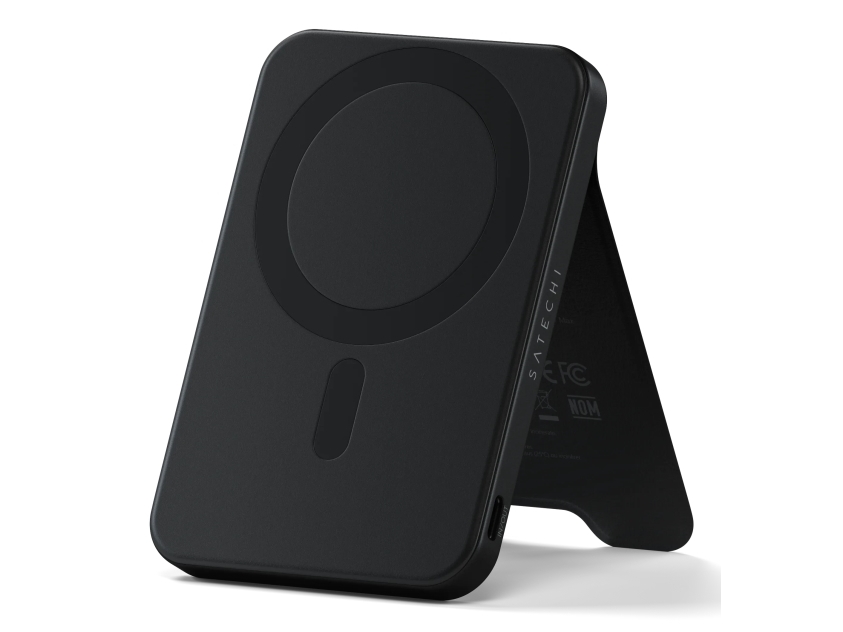 Magnetisk Powerbank Med Stander Satechi Onthego Powerbank 5000Mah Magsafe Qi2 (Sort)
