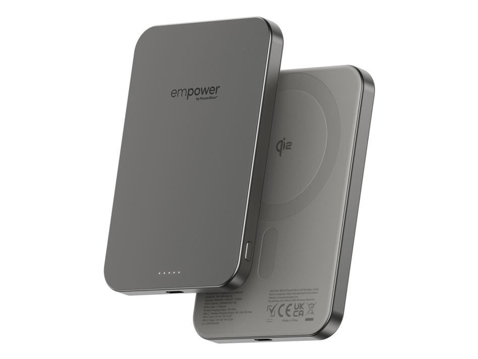 PanzerGlass empower by ® empower Bank 5000mAh Titanium, Apple, Apple - iPhone 17/16/15/14/13/12, Qi enabled smartphones, Airpods Pro Gen 2/3, Airpods Gen3, Torr applicering, 1 styck | Tele & GPS - Batteri & Laddare - Strömförsörjningsbanker | GameStuff