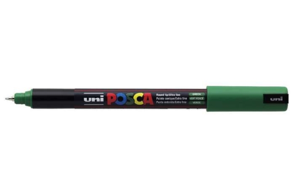 Posca Uni Pc-1Mr, 1 Stk, Grøn, Projektilspids, Sort, Grøn, 0,7 Mm, Vandbaseret Blæk