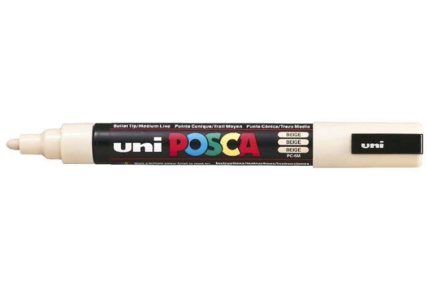 Posca Uni Pc-5M, 1 Stk, Beige, Projektilspids, Beige, Sort, Mellem, 1,8 Mm