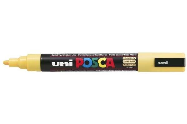 Posca Uni Pc-5M, 1 Stück(E), Gelb, Rundspitze, Schwarz, Gelb, Medium, 1,8 Mm
